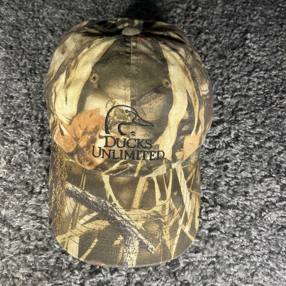 A Ducks Unlimited Camouflage Hat Embroidered‎ Harshbarger Ace Gridley On Back